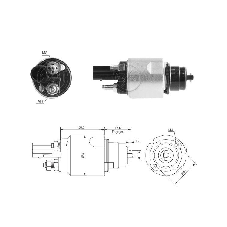 Elektromagnetas starterio / 595676 VALEO