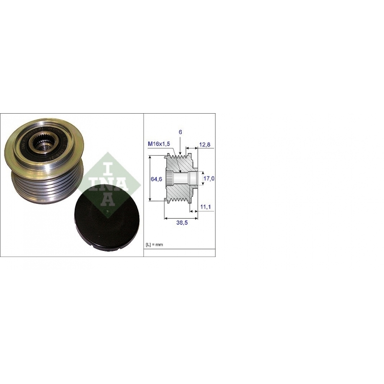 Шкив свободного хода генератора / F-558658.01 INA