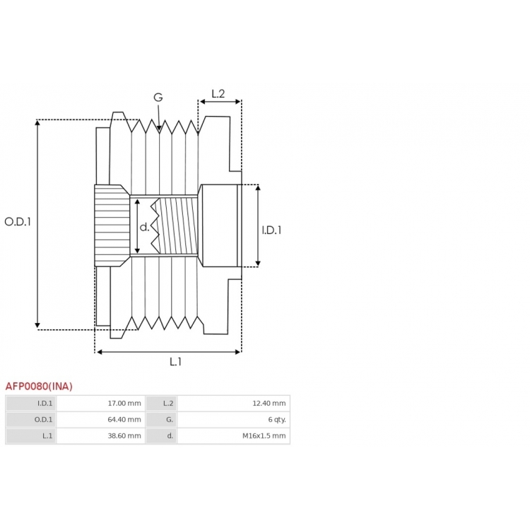 Koła pasowe alternatora / F-558658.01 INA