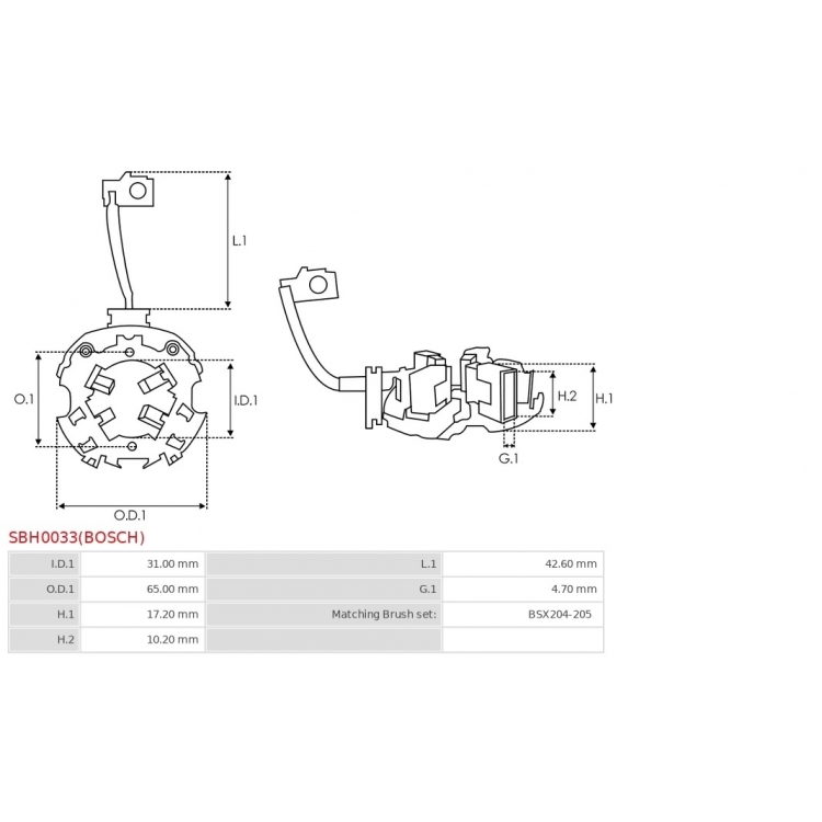 Startera suku turētāj / 1004336506 (BOSCH)